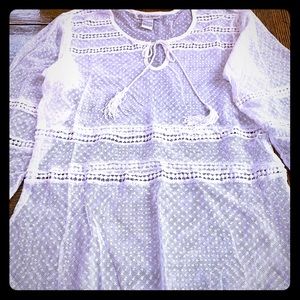White, 100% Cttn crocheted cover up, Medium, NWOT